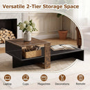 2-Tier Coffee Table with Open Storage Shelf by DirectDeals