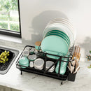 2-Tier Collapsible Dish Rack with Removable Drip Tray by DirectDeals