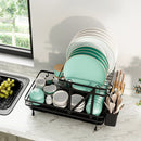 2-Tier Collapsible Dish Rack with Removable Drip Tray by LJGDeals