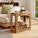 2-Tier End Table with Storage Shelf for Living Room-Oak by LJGDeals