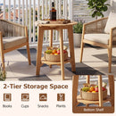 2-Tier Eucalyptus Wood Side Table with Storage Shelf