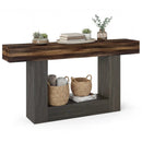 2-Tier Farmhouse Console Table 63" Long with Storage Shelf by LJGDeals