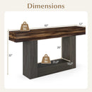 2-Tier Farmhouse Console Table 63" Long with Storage Shelf by DirectDeals