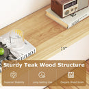 2-Tier Farmhouse Sofa Table with Teak Wood Frame and Storage Shelf by LJGDeals
