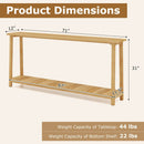 2-Tier Farmhouse Sofa Table with Teak Wood Frame and Storage Shelf by LJGDeals