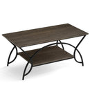 2-Tier Rectangle Coffee Table with Marble Pattern Top by DirectDeals