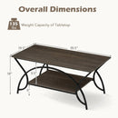 2-Tier Rectangle Coffee Table with Marble Pattern Top by LJGDeals