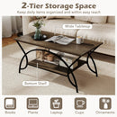 2-Tier Rectangle Coffee Table with Marble Pattern Top by LJGDeals