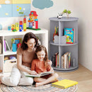 Kids Rotating Bookshelf 2-Tier Storage Rack with Bear Baffles by LJGDeals