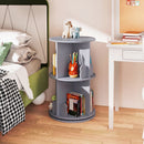 Kids Rotating Bookshelf 2-Tier Storage Rack with Bear Baffles