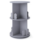 Kids Rotating Bookshelf 2-Tier Storage Rack with Bear Baffles