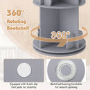 Kids Rotating Bookshelf 2-Tier Storage Rack with Bear Baffles
