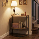 Half Moon Console Table with Power Outlets & Storage Shelf by LJGDeals