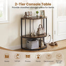 Half Moon Console Table with Power Outlets & Storage Shelf by LJGDeals