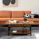 2-Tier Industrial Rectangular Coffee Table with Storage Shelf by LJGDeals