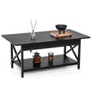 2-Tier Industrial Rectangular Coffee Table with Storage Shelf by LJGDeals
