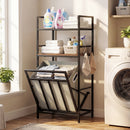 2-Tier Laundry Hamper with Tilt-out Basket-Black by LJGDeals