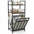 2-Tier Laundry Hamper with Tilt-out Basket-Black by LJGDeals