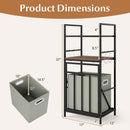 2-Tier Laundry Hamper with Tilt-out Basket-Black