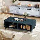 2-Tier Mid Century Modern Coffee Table with Storage Shelves Compartments by LJGDeals