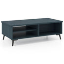 2-Tier Mid Century Modern Coffee Table with Storage Shelves Compartments by LJGDeals