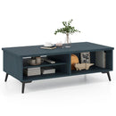 2-Tier Mid Century Modern Coffee Table with Storage Shelves Compartments by LJGDeals