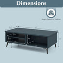 2-Tier Mid Century Modern Coffee Table with Storage Shelves Compartments by LJGDeals