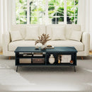 2-Tier Mid Century Modern Coffee Table with Storage Shelves Compartments by LJGDeals
