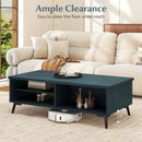 2-Tier Mid Century Modern Coffee Table with Storage Shelves Compartments by LJGDeals