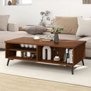 2-Tier Mid Century Modern Coffee Table with Storage Shelves Compartments by LJGDeals