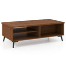 2-Tier Mid Century Modern Coffee Table with Storage Shelves Compartments by LJGDeals
