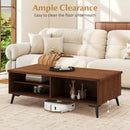 2-Tier Mid Century Modern Coffee Table with Storage Shelves Compartments by LJGDeals