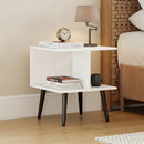 2-Tier End Table with Storage Compartments White by LJGDeals