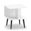 2-Tier End Table with Storage Compartments White by LJGDeals