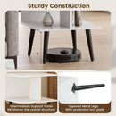 2-Tier End Table with Storage Compartments White by LJGDeals