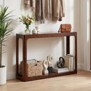 2-Tier Mid Century Wood Console Table with Storage Shelf by DirectDeals