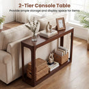 2-Tier Mid Century Wood Console Table with Storage Shelf by LJGDeals