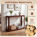 2-Tier Mid Century Wood Console Table with Storage Shelf by DirectDeals