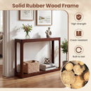 2-Tier Mid Century Wood Console Table with Storage Shelf by LJGDeals