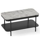 2-Tier Modern Rectangular Coffee Table with Sintered Stone Top by LJGDeals
