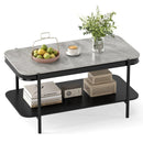 2-Tier Modern Rectangular Coffee Table with Sintered Stone Top by LJGDeals