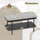 2-Tier Modern Rectangular Coffee Table with Sintered Stone Top by LJGDeals