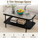 2-Tier Modern Rectangular Coffee Table with Sintered Stone Top by LJGDeals