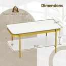 2-Tier Modern Rectangular Coffee Table with Sintered Stone Top by LJGDeals