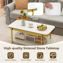 2-Tier Modern Rectangular Coffee Table with Sintered Stone Top by LJGDeals