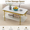 2-Tier Modern Rectangular Coffee Table with Sintered Stone Top by LJGDeals