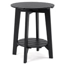 Eucalyptus Wood Outdoor Side Table with Storage Shelf