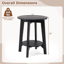 Eucalyptus Wood Outdoor Side Table with Storage Shelf