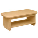 2-Tier Oval Coffee Table for Living Room Mid Century Center Table with Bottom Storage Shelf by LJGDeals