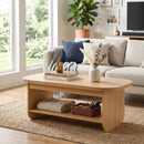 2-Tier Oval Coffee Table for Living Room Mid Century Center Table with Bottom Storage Shelf by LJGDeals